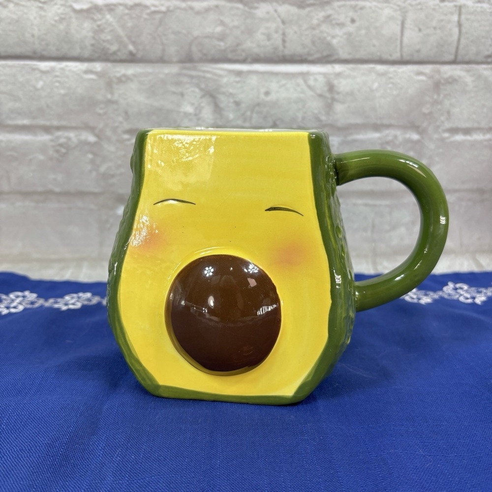 Boston Warehouse 3D Hand Painted Avocado Coffee Mug 10-12oz